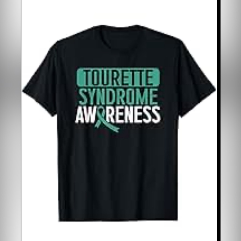 Tourette Syndrome Awareness short‎ sleeve Tee. Women size M. Black